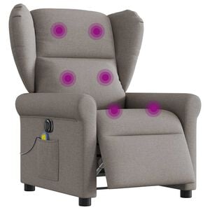 vidaXL Massagesessel Elektrisch Taupe Stoff