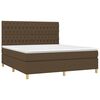 vidaXL Boxspringbett mit Matratze & LED Dunkelbraun 180x200 cm Stoff