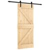 vidaXL Schiebet&uuml;r 85 x 210 cm Massivkiefer (Unbehandelt)