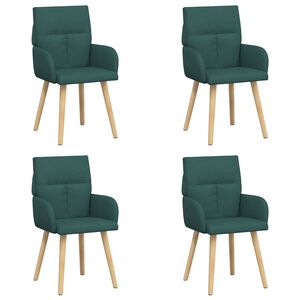 vidaXL Esszimmerst&uuml;hle 4 pcs Stoff Dunkelgr&uuml;n 60 x 56 x 96 cm