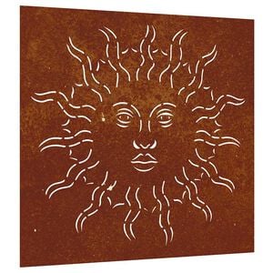 vidaXL Garten-Wanddeko 55x55 cm Cortenstahl Sonne-Design