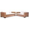 vidaXL Sofa-Set 15-tlg. Natur Rattan