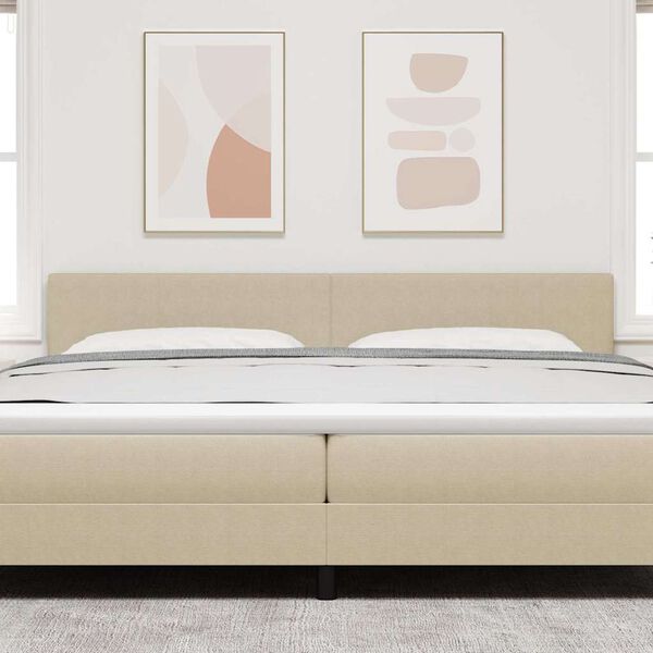 vidaXL LED Kopfteil mit LED-Lichtleisten Grau-Gr&uuml;n 200 cm Polyester