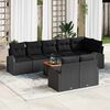vidaXL Gartensofa-set mit Kissen 9 pcs Schwarz Poly-Rattan