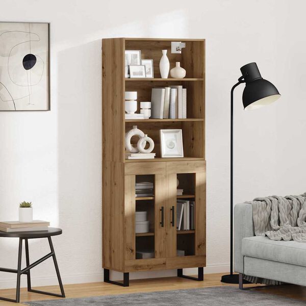 vidaXL Highboard Artisan-Eiche 69,5 x 34 x 180 cm Holzwerkstoff