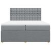 vidaXL Boxspringbett mit Matratze Hellgrau 200x200 cm Stoff