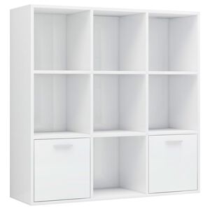 vidaXL B&uuml;cherregal Hochglanz-Wei&szlig; 98x30x98 cm Holzwerkstoff