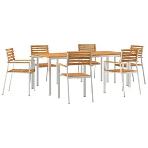 vidaXL Garten-Ess-Set 7 pcs Braun Massives Akazienholz