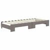 vidaXL Tagesbett Ausziehbar mit Matratzen Taupe 80x200 cm Stoff