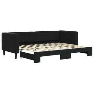 vidaXL Tagesbett Ausziehbar Schwarz 80x200 cm Samt