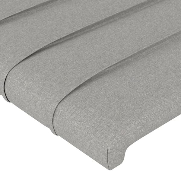 vidaXL Kopfteil Hellgrau 180 x 5 x 118/128 cm Stoff