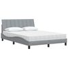 vidaXL Bett mit Matratze "Hanko" Hellgrau 140x200 cm Stoff