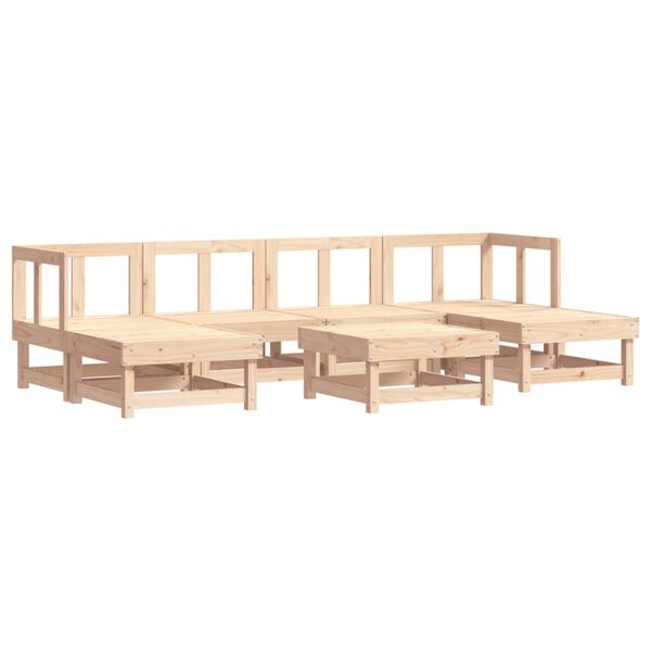 vidaXL 7-tlg. Garten-Lounge-Set Massivholz Kiefer