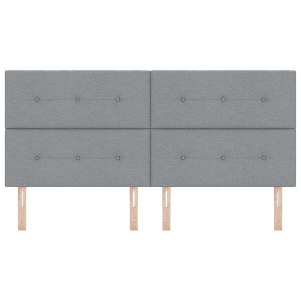 vidaXL Kopfteil mit Kopfteil Hellgrau 200 cm Kunstleder