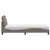 vidaXL Bett mit Matratze Taupe 90x200 cm Stoff