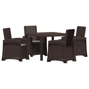 vidaXL Garten Essgruppe 5 stk. Braun und Hellgrau PP
