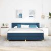 vidaXL Boxspringbett mit Kissen mit Kopfteil Blau 180 x 200 cm Stoff