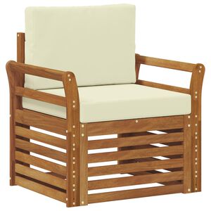 vidaXL Outdoor-Sofagarnitur Massives Akazienholz und Polyester Natur