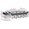 vidaXL 13-tlg. Garten-Essgruppe mit Kissen Grau Poly Rattan