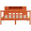 vidaXL Massivholzbett mit Regal ohne Matratze Wachsbraun 140x190 cm