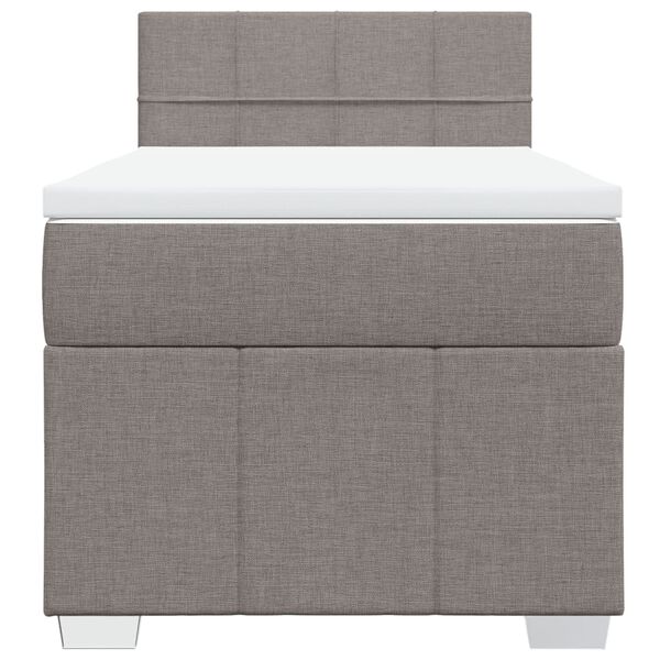 vidaXL Boxspringbett mit Matratze Taupe 90x190 cm Stoff