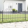 vidaXL Gartenzaun Grau 1.7 x 0.6 m Pulverbeschichteter Stahl
