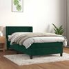 vidaXL Boxspringbett mit Matratze Dunkelgr&uuml;n 90x190 cm Samt