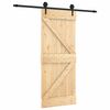 vidaXL Schiebet&uuml;r Nat&uuml;rlich und Schwarz 85 x 210 cm Massivkiefer