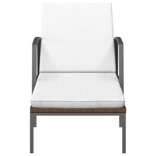 vidaXL Sonnenliegen 2 Stk. mit Tisch Poly Rattan Braun