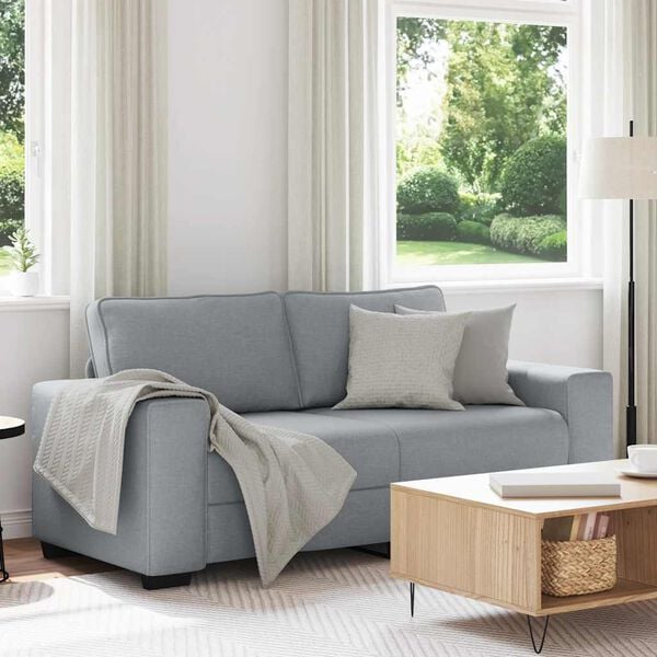 vidaXL 2-Sitzer-Sofa Hellgrau 140 cm Stoff