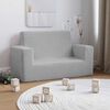 vidaXL Kindersofa 2-Sitzer Hellgrau Weich Pl&uuml;sch