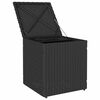vidaXL Gartenhocker mit Kissen 2 Stk. Schwarz 40x40x43 cm Poly Rattan