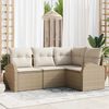 vidaXL Gartensofa-set mit Kissen 4 pcs Beige und Weiß Poly-Rattan