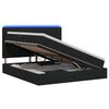vidaXL LED-Speicherbett mit Matratze Schwarz 140 x 190 cm Stoff
