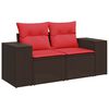 vidaXL 10-teiliges Gartensofa-Set mit Kissen, braun, Polyrattan