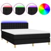 vidaXL Boxspringbett mit Matratze & LED Schwarz 140x190 cm Stoff