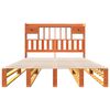 vidaXL Massivholzbett mit Regal ohne Matratze Wachsbraun 160x200 cm
