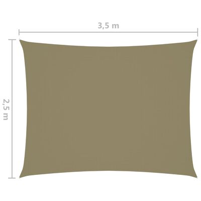 vidaXL Sonnensegel Oxford-Gewebe Rechteckig 2,5x3,5 m Beige