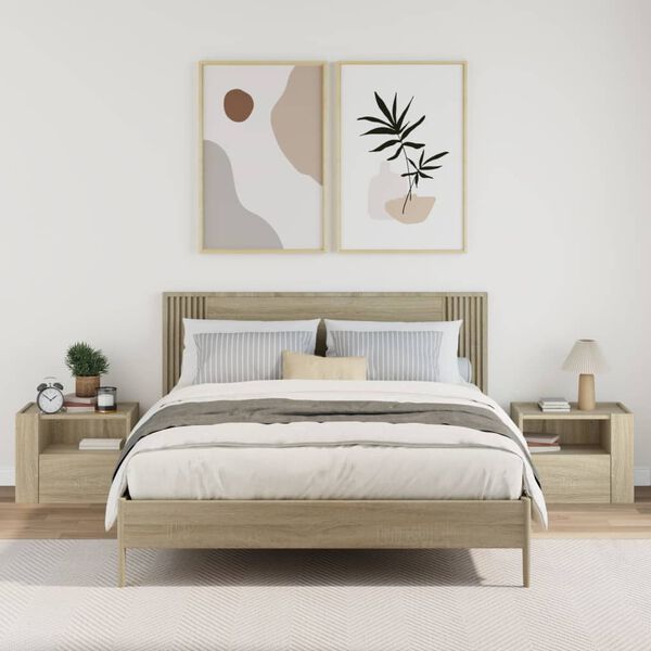 vidaXL Wand-Nachttische 2 Stk. Sonoma-Eiche 45x30x35 cm