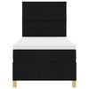 vidaXL LED Boxspringbett mit Matratze Schwarz 90 x 190 cm Stoff