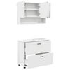 vidaXL Badezimmerm&ouml;bel-Set mit Regal 2 pcs Wei&szlig; Sperrholz und Metall