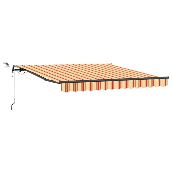 vidaXL Einziehbare Markise mit Gelb und Orange 350 x 250 cm Stoff