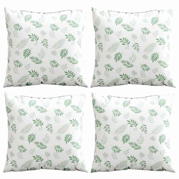 vidaXL Streupillows Blatt 4 pcs Blattmuster 40 x 40 cm Polyesterstoff