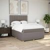 vidaXL Boxspringbett mit Matratze Taupe 160x200 cm Stoff