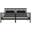 vidaXL Massivholzbett mit Kopfteil Schwarz 200x200 cm