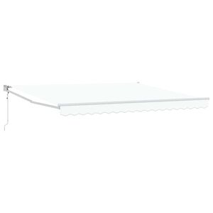 vidaXL Ausziehbare Markise Wei&szlig; 400 x 300 cm Polyester und Metall