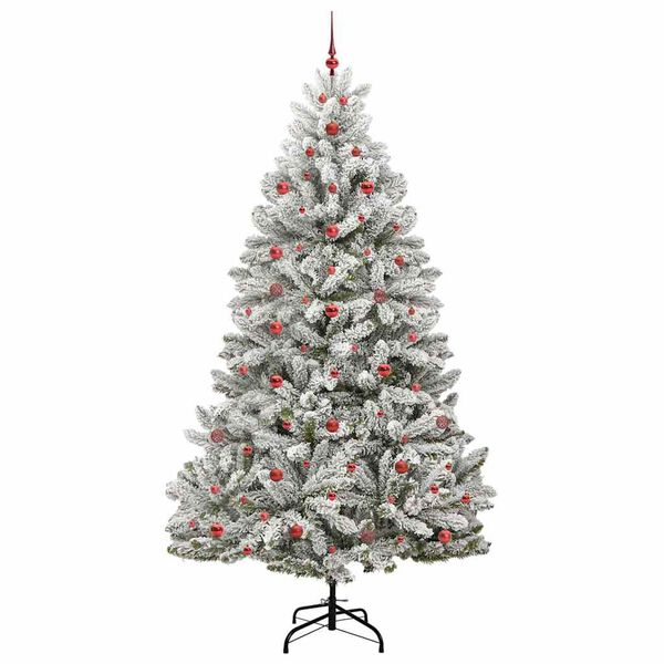 vidaXL K&uuml;nstlicher Weihnachtsbaum Gr&uuml;n und Wei&szlig; 240 cm PVC und Metall