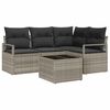 vidaXL Sofa Set 5 pcs Hellgrau Poly-Rattan
