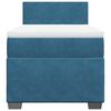 vidaXL Boxspringbett mit Matratze Blau 90x190 cm Samt