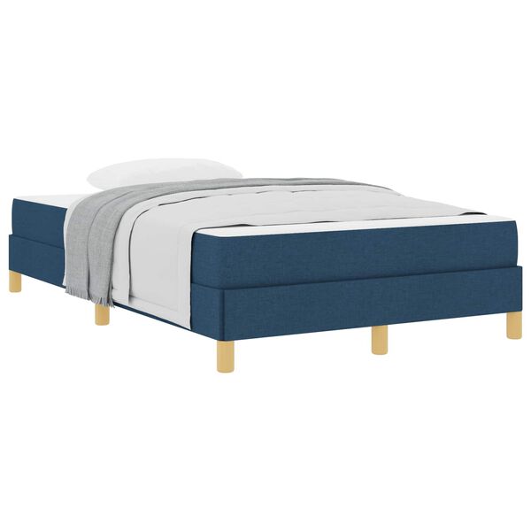vidaXL Boxspringbett mit Matratze Blau 120 x 190 cm Stoff